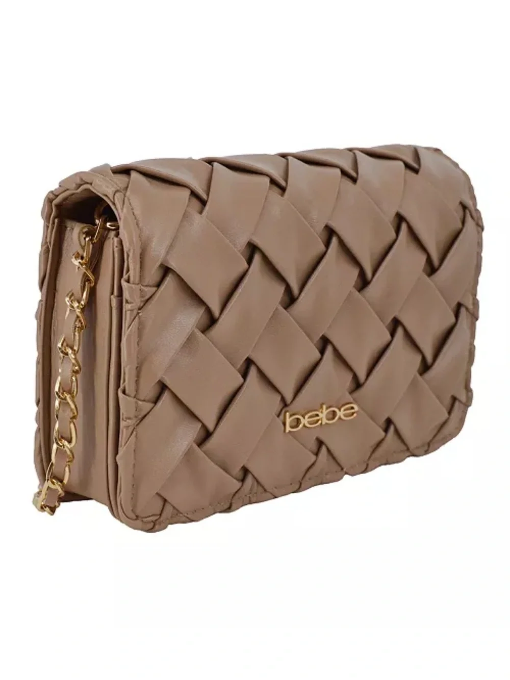 bebe Luca Mini Crossbody Woven Crossbody & Wallet Set in Beige Brand New